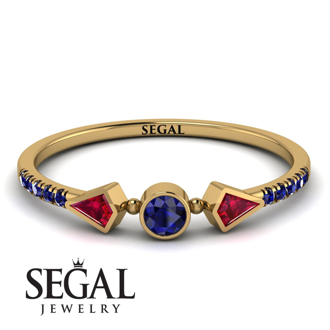 Minimalist Geometric Sapphire Ring - Kimberly No. 70
