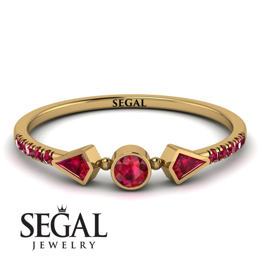Minimalist Geometric Ruby Ring - Kimberly No. 55