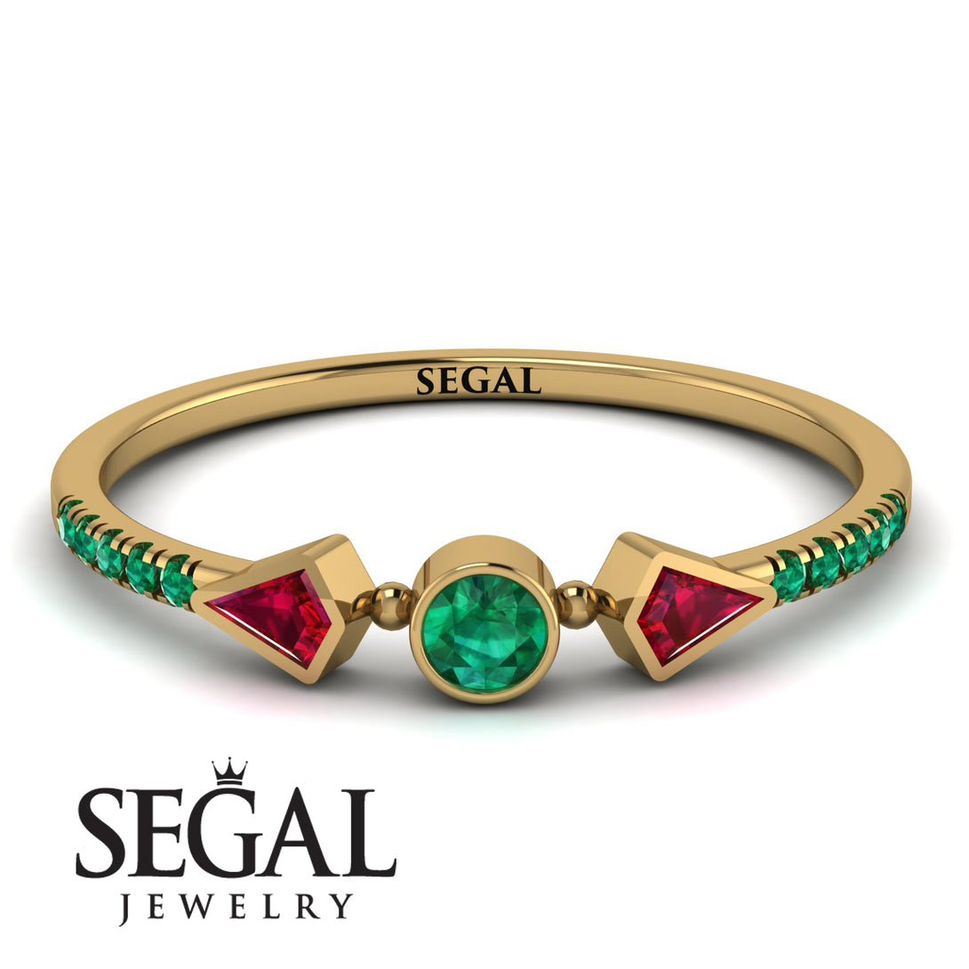Minimalist Geometric Emerald Ring - Kimberly No. 25