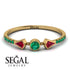 Minimalist Geometric Emerald Ring - Kimberly No. 25 image 2