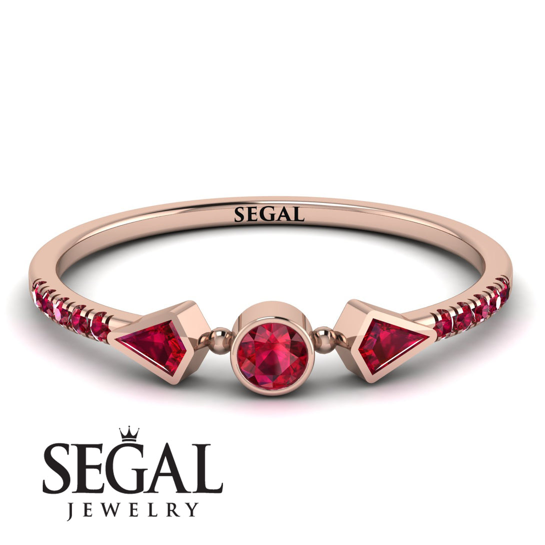 Minimalist Geometric Ruby Ring - Kimberly No. 56