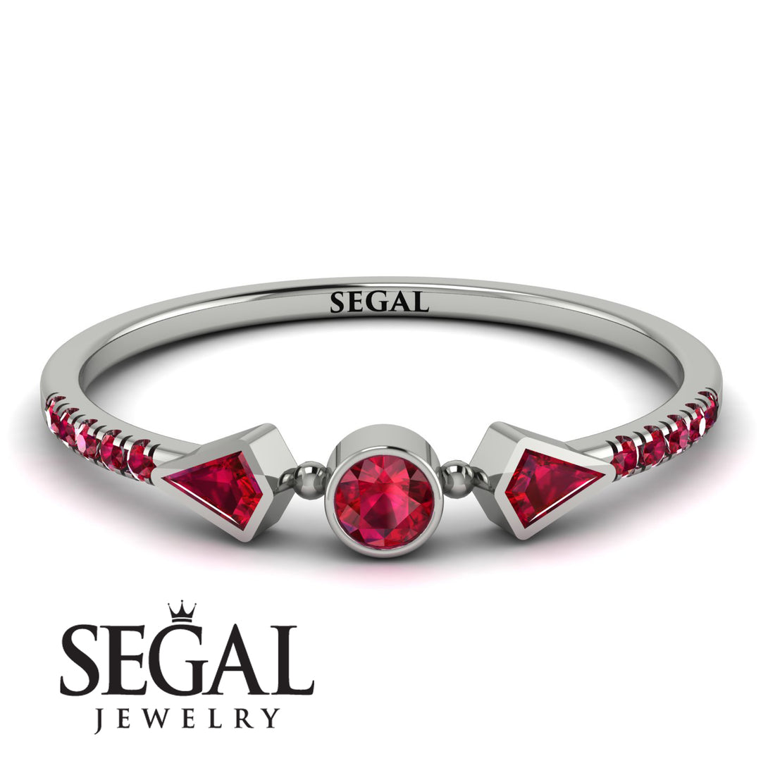 Minimalist Geometric Ruby Ring - Kimberly No. 57