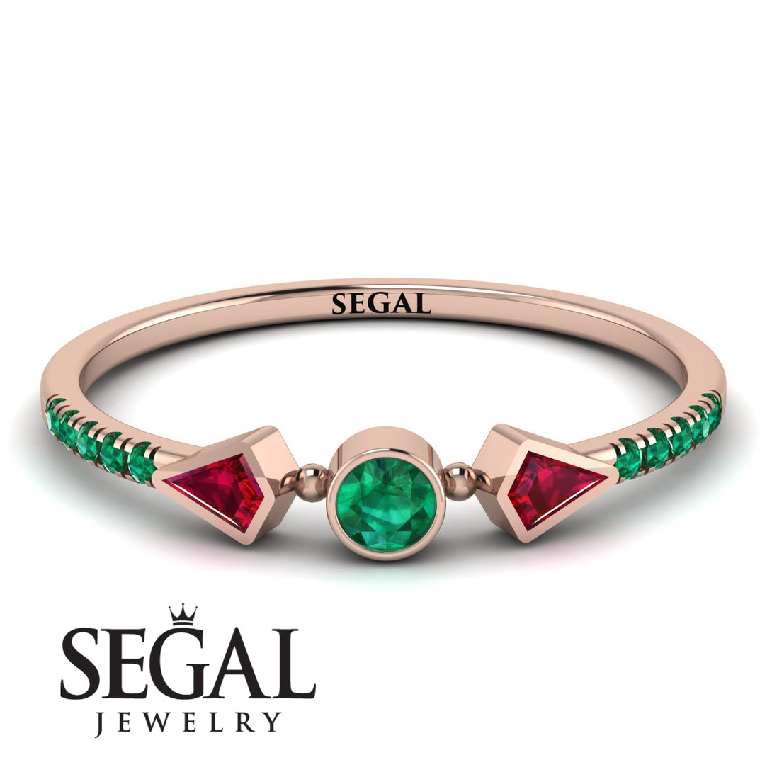 Minimalist Geometric Emerald Ring - Kimberly No. 26
