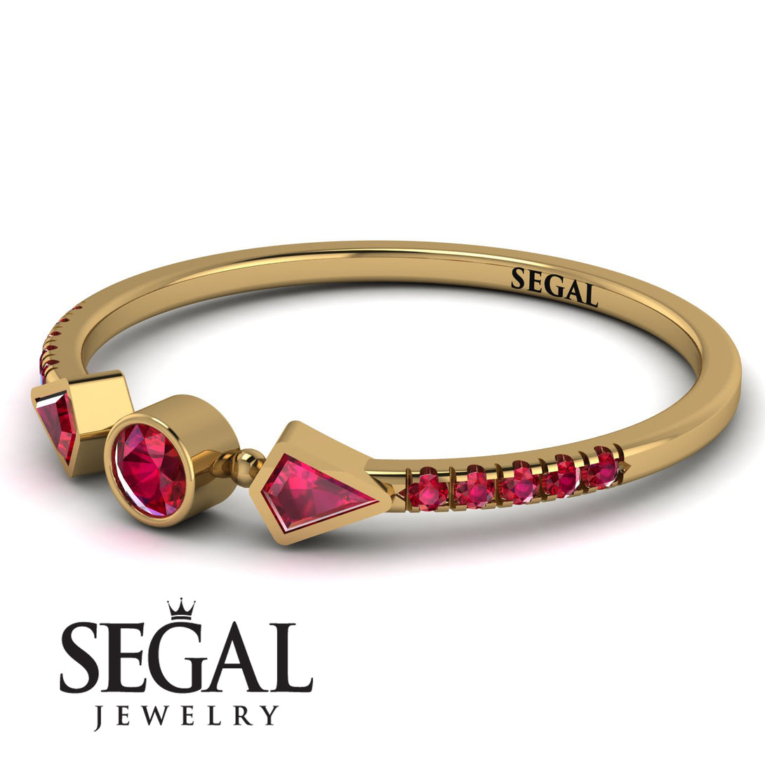 Minimalist Geometric Ruby Ring - Kimberly No. 55