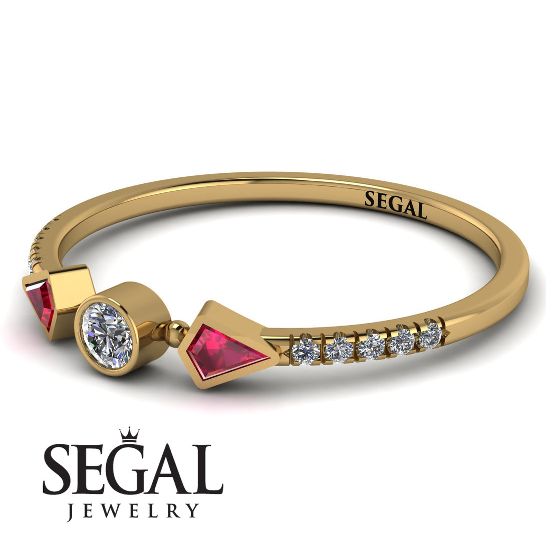 Minimalist Geometric Diamond Ring - Kimberly No. 10
