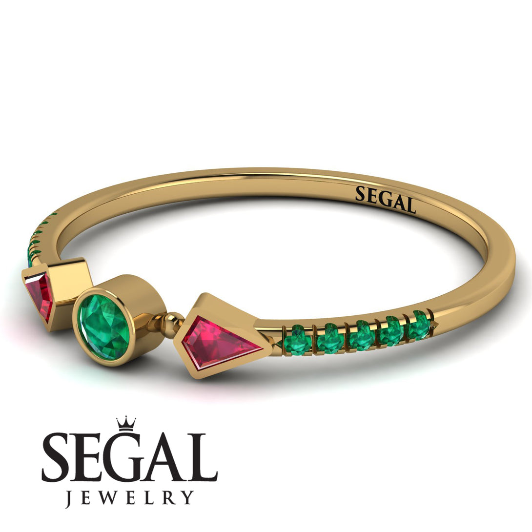 Minimalist Geometric Emerald Ring - Kimberly No. 25