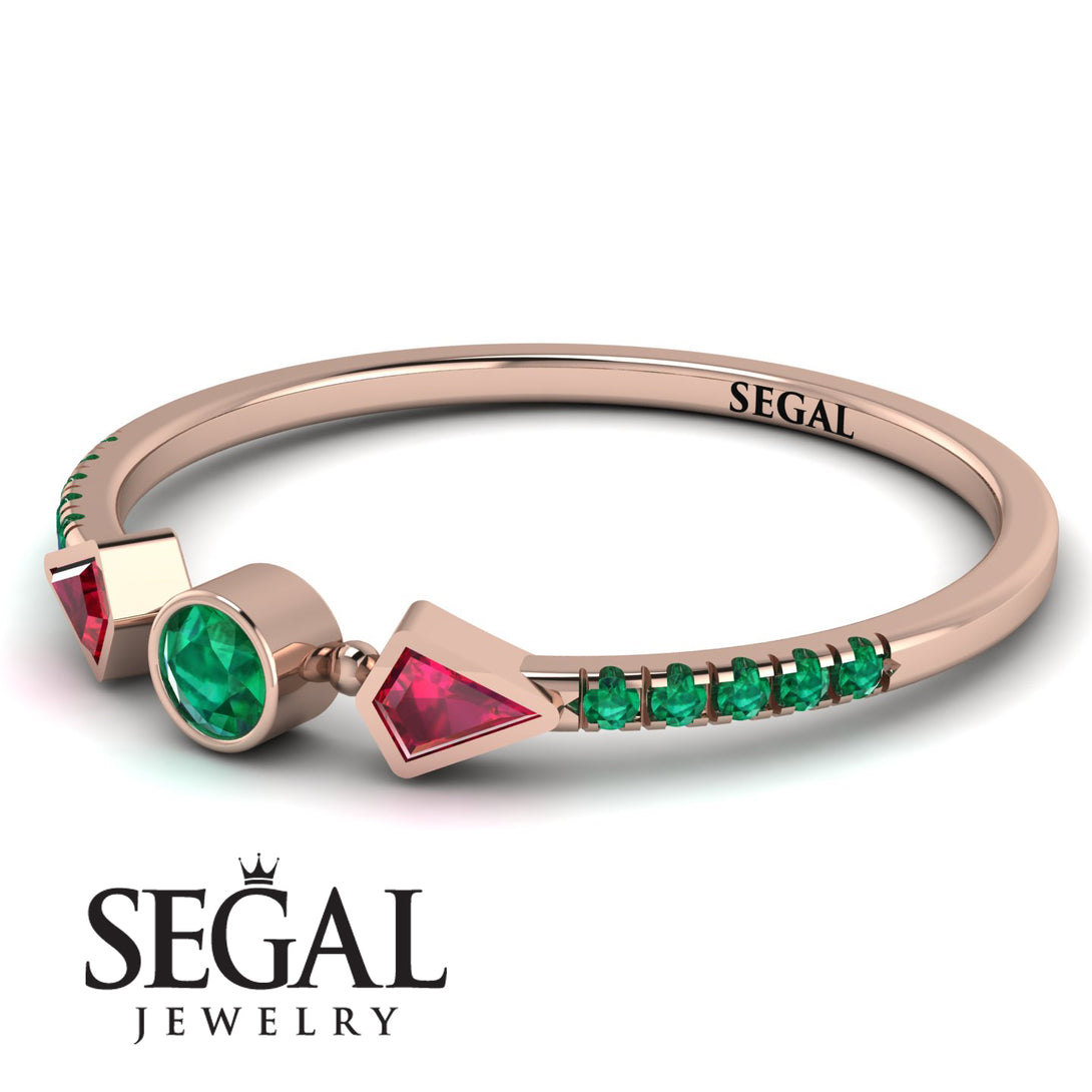 Minimalist Geometric Emerald Ring - Kimberly No. 26