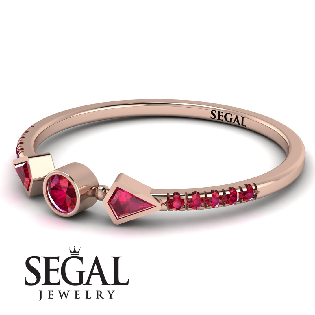 Minimalist Geometric Ruby Ring - Kimberly No. 56