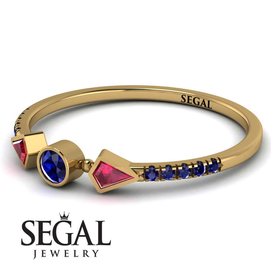 Minimalist Geometric Sapphire Ring - Kimberly No. 70
