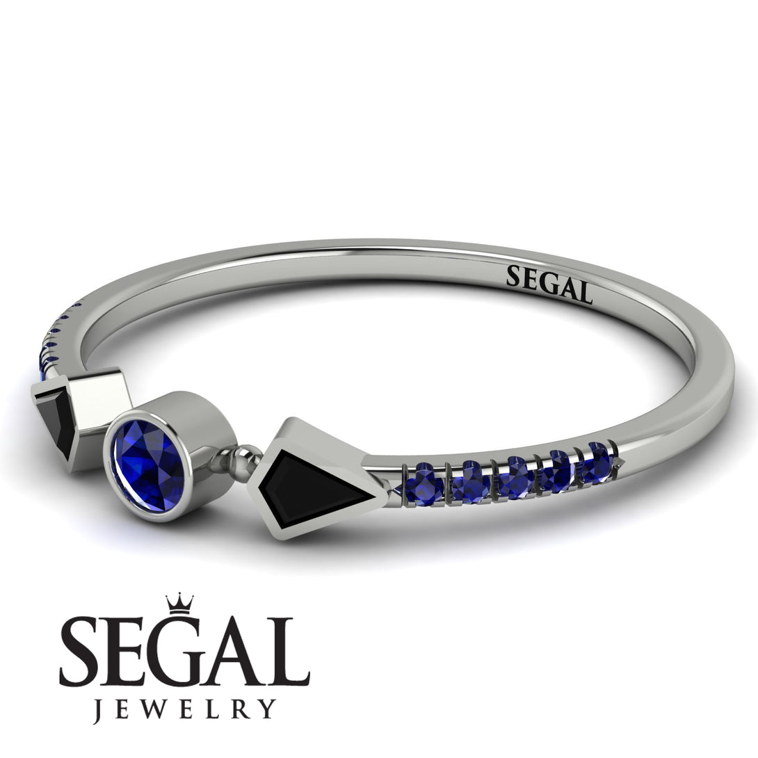 Minimalist Geometric Sapphire Ring - Kimberly No. 69