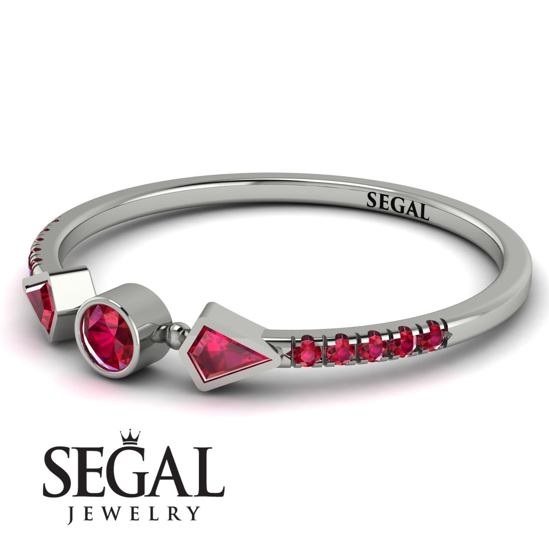 Minimalist Geometric Ruby Ring - Kimberly No. 57
