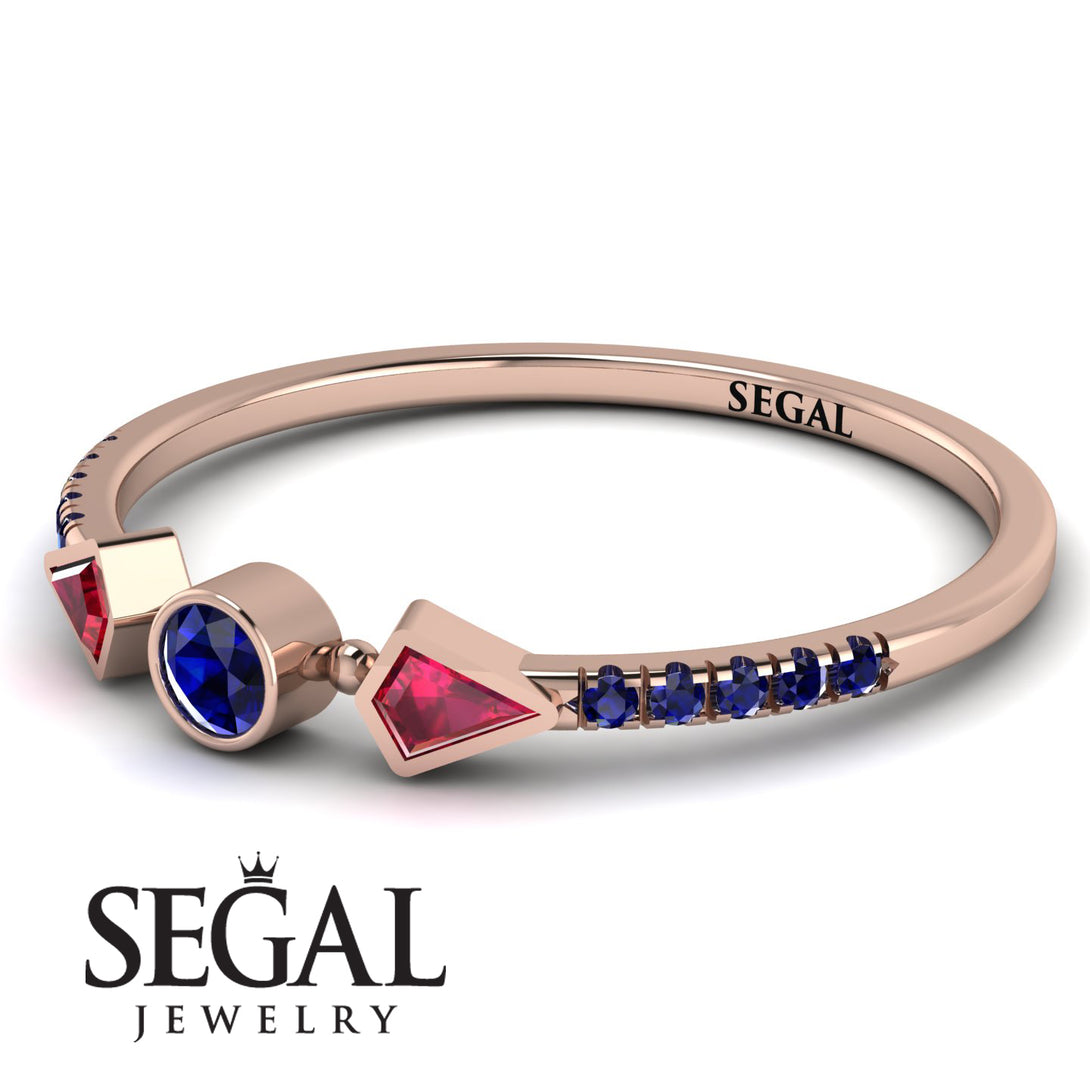 Minimalist Geometric Sapphire Ring - Kimberly No. 71
