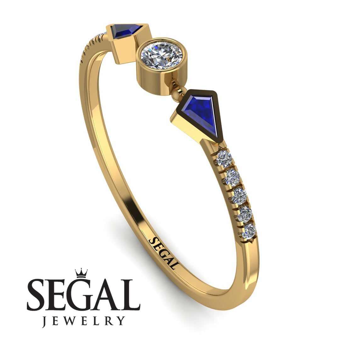Minimalist Geometric Diamond Ring - Kimberly No. 13