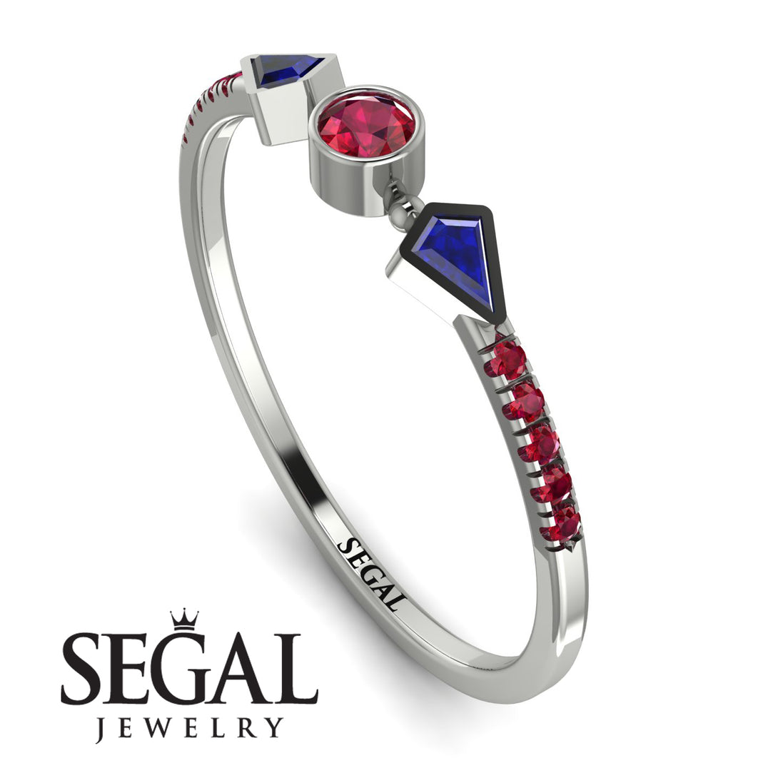 Minimalist Geometric Ruby Ring - Kimberly No. 60