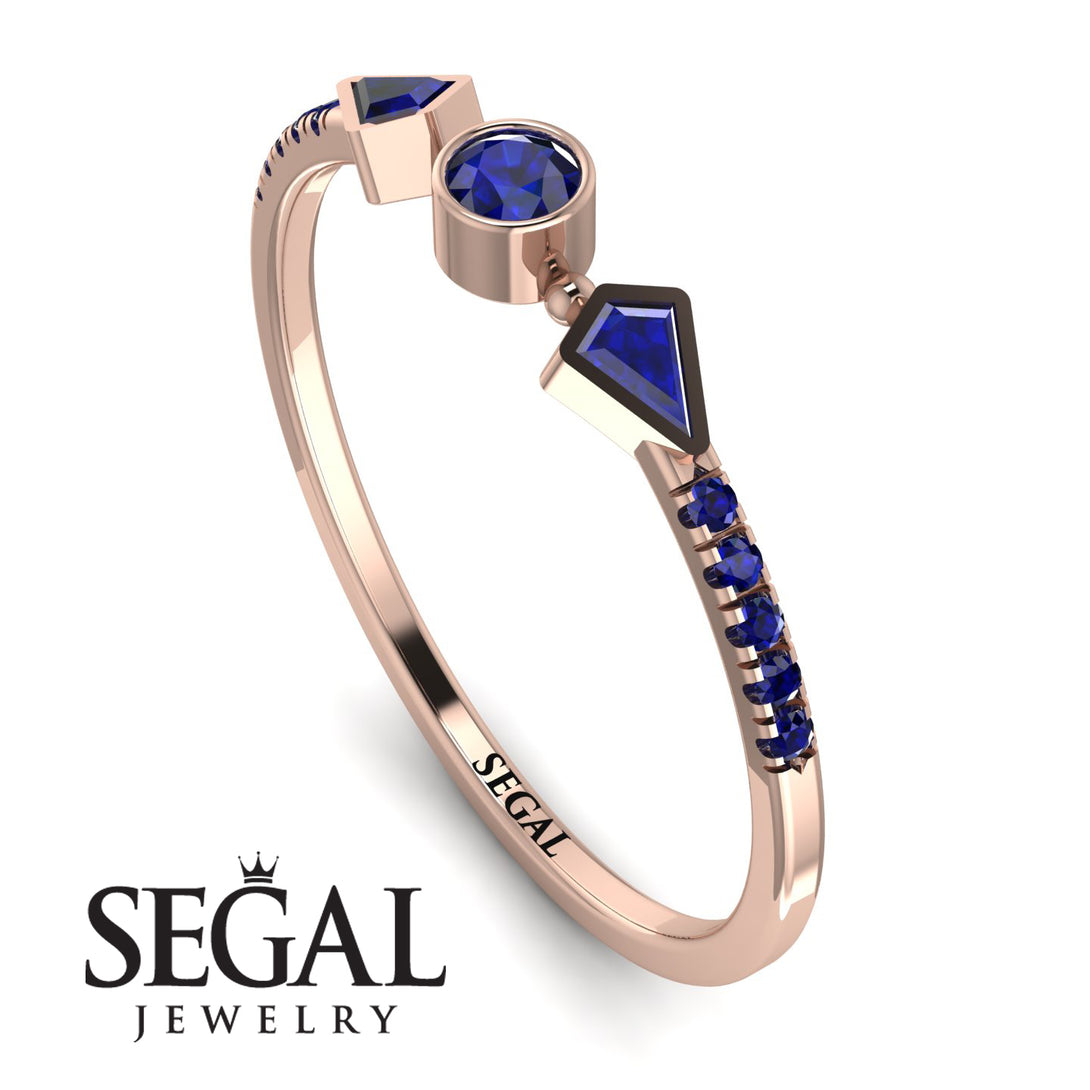Minimalist Geometric Sapphire Ring - Kimberly No. 74