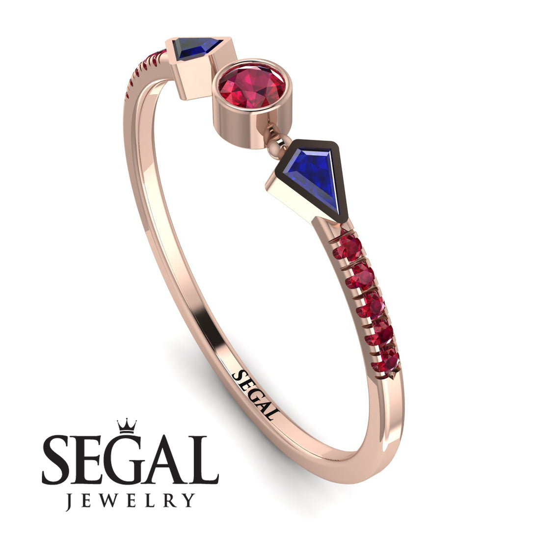 Minimalist Geometric Ruby Ring - Kimberly No. 59