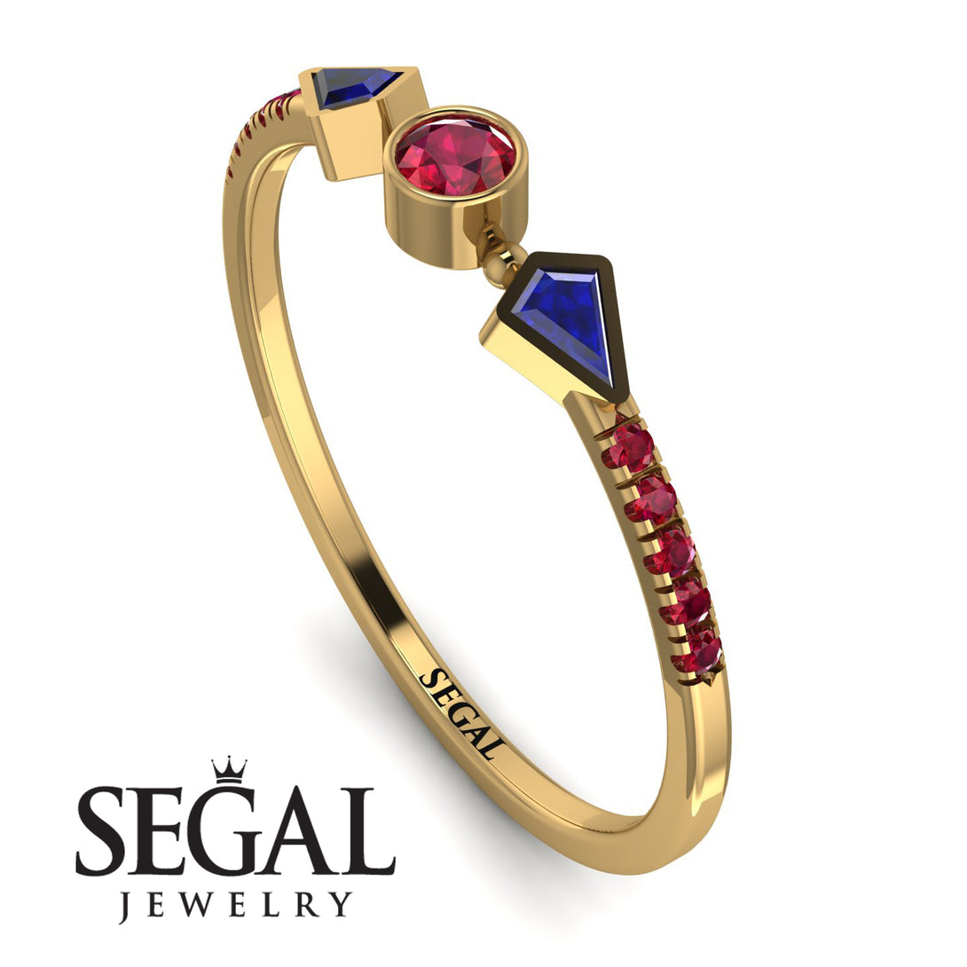 Minimalist Geometric Ruby Ring - Kimberly No. 58