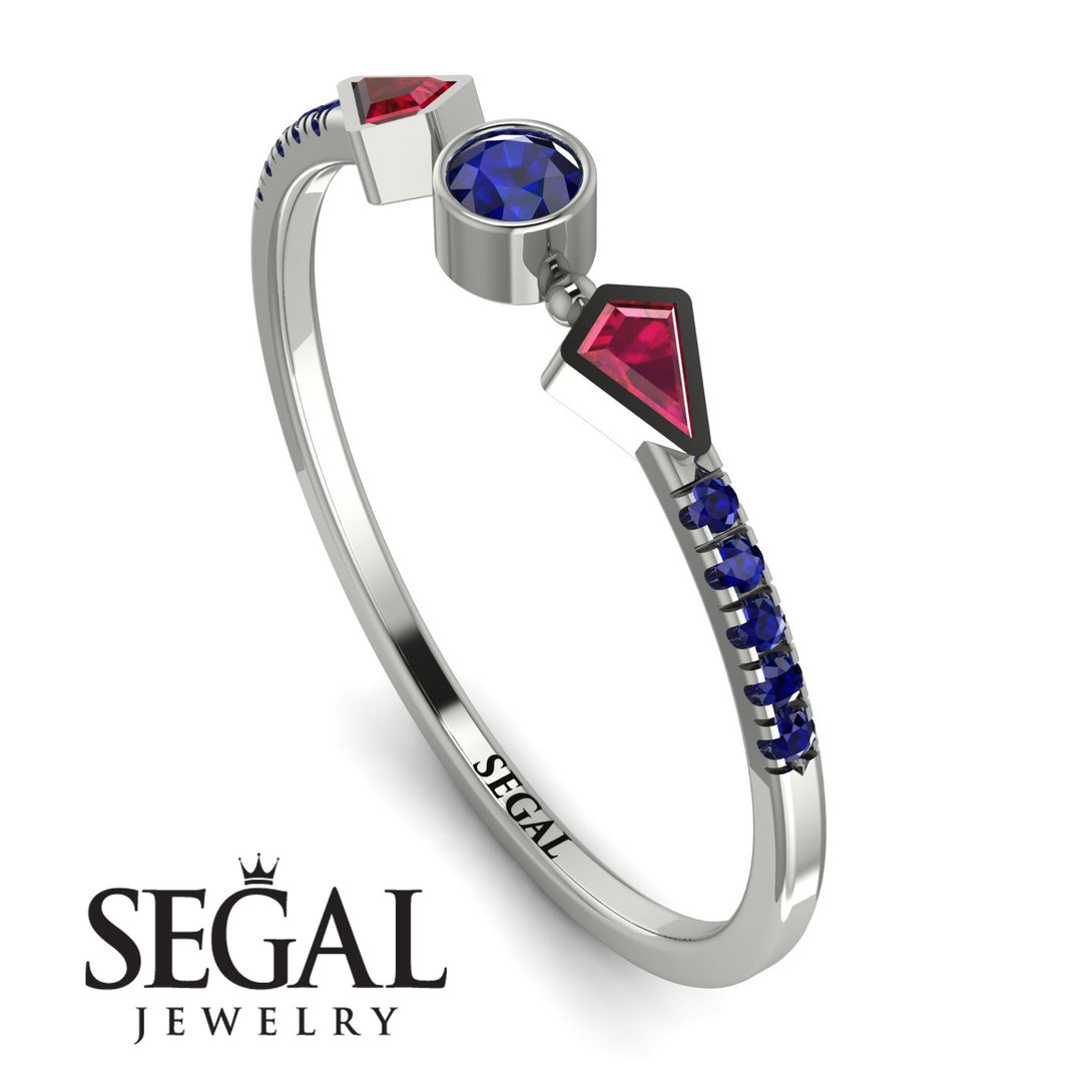 Minimalist Geometric Sapphire Ring - Kimberly No. 72