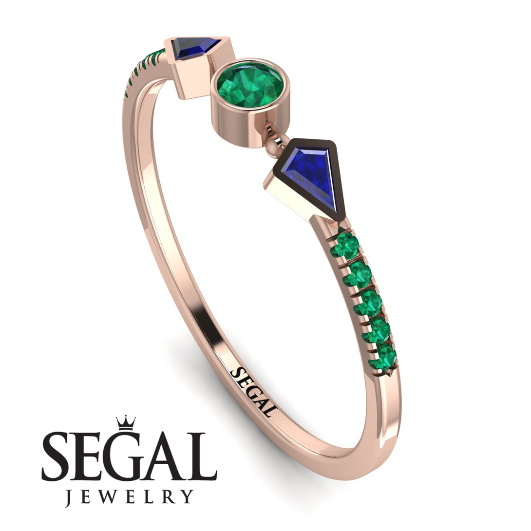 Minimalist Geometric Emerald Ring - Kimberly No. 29
