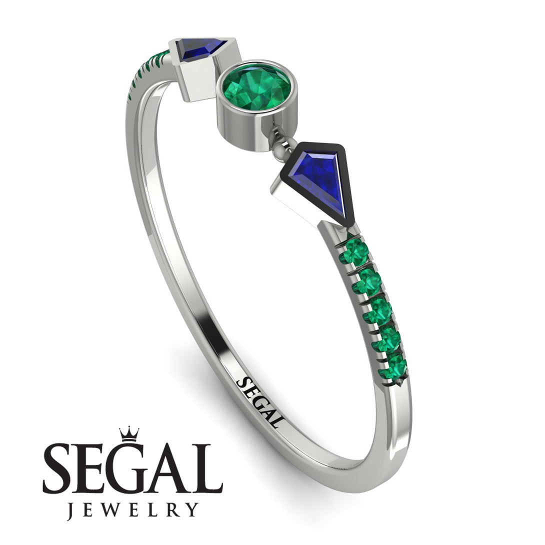 Minimalist Geometric Emerald Ring - Kimberly No. 30