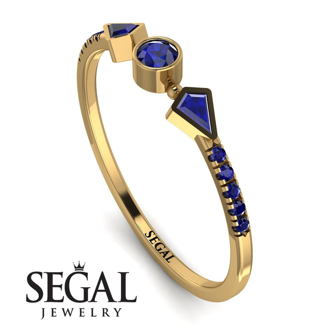 Minimalist Geometric Sapphire Ring - Kimberly No. 73