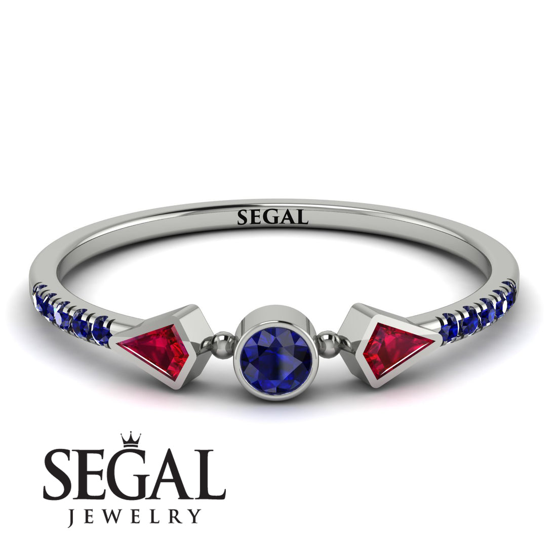 Minimalist Geometric Sapphire Ring - Kimberly No. 72
