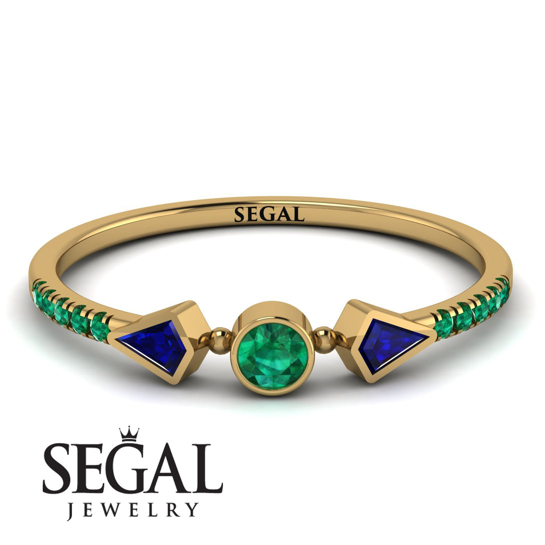 Minimalist Geometric Emerald Ring - Kimberly No. 28