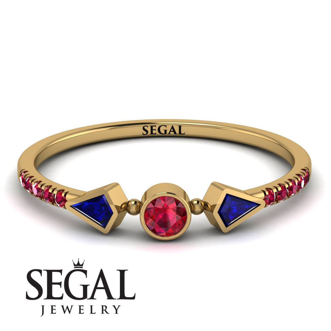 Minimalist Geometric Ruby Ring - Kimberly No. 58