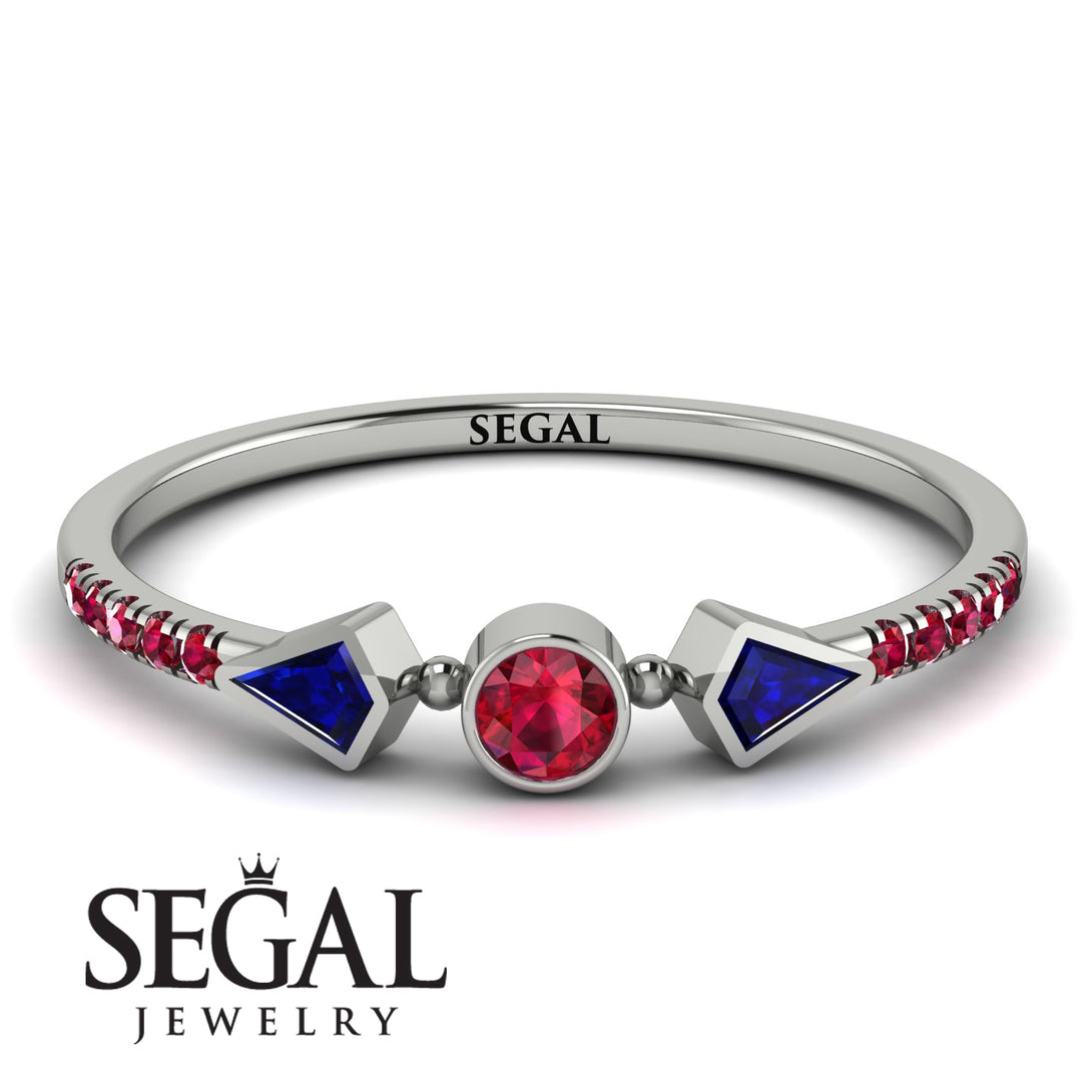 Minimalist Geometric Ruby Ring - Kimberly No. 60