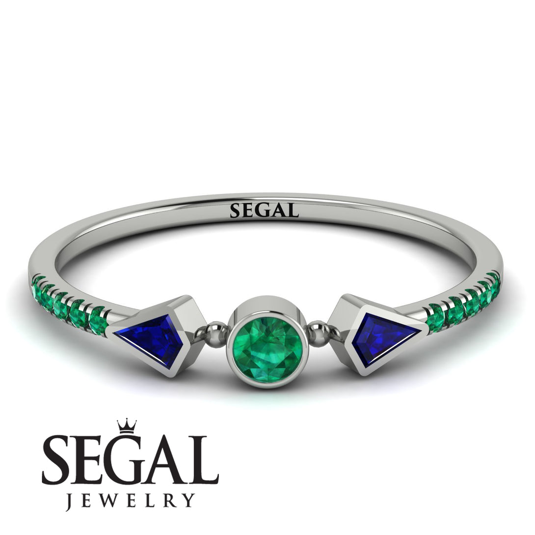 Minimalist Geometric Emerald Ring - Kimberly No. 30