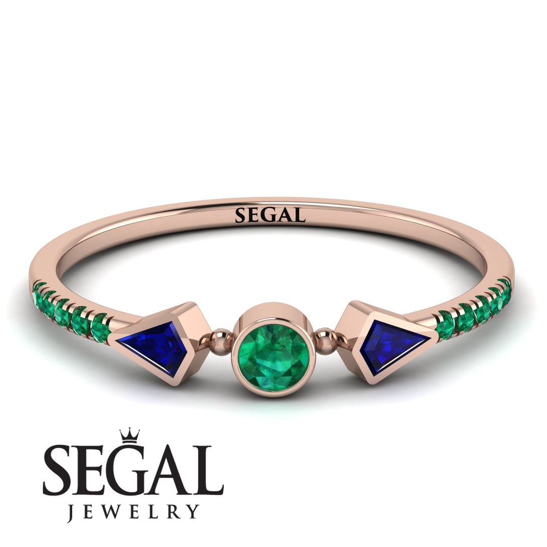Minimalist Geometric Emerald Ring - Kimberly No. 29