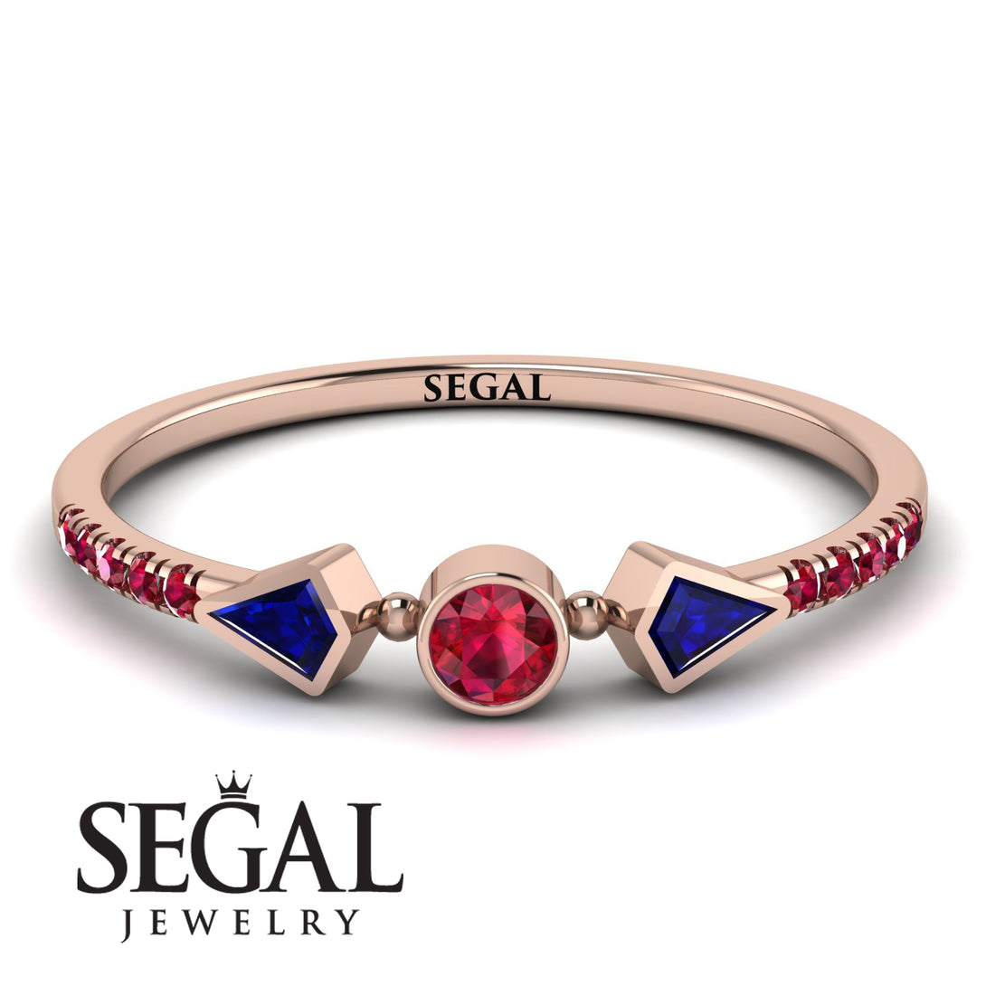 Minimalist Geometric Ruby Ring - Kimberly No. 59