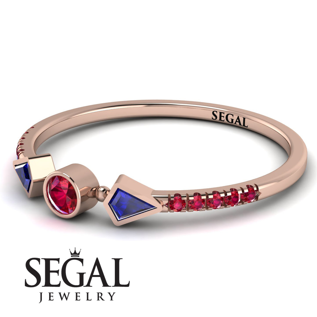 Minimalist Geometric Ruby Ring - Kimberly No. 59