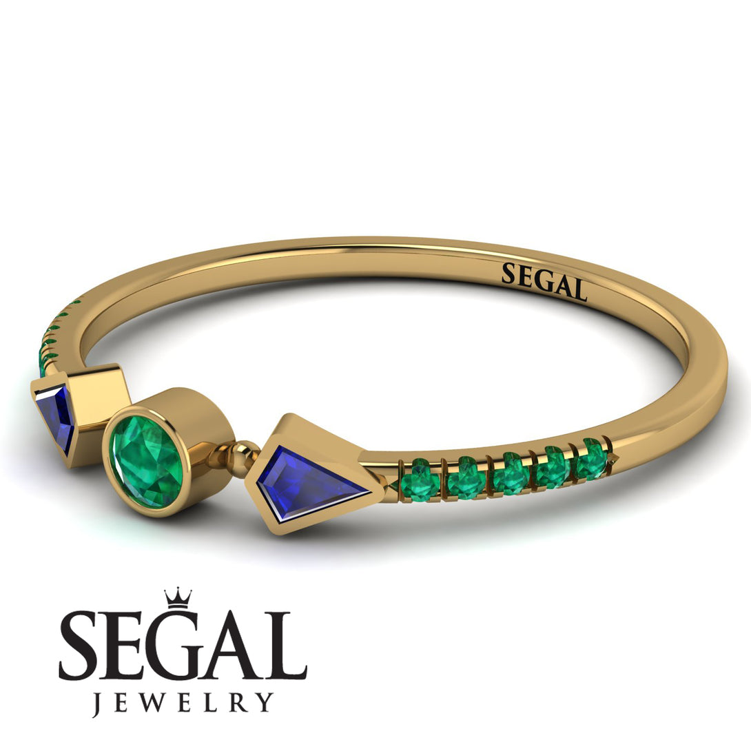 Minimalist Geometric Emerald Ring - Kimberly No. 28