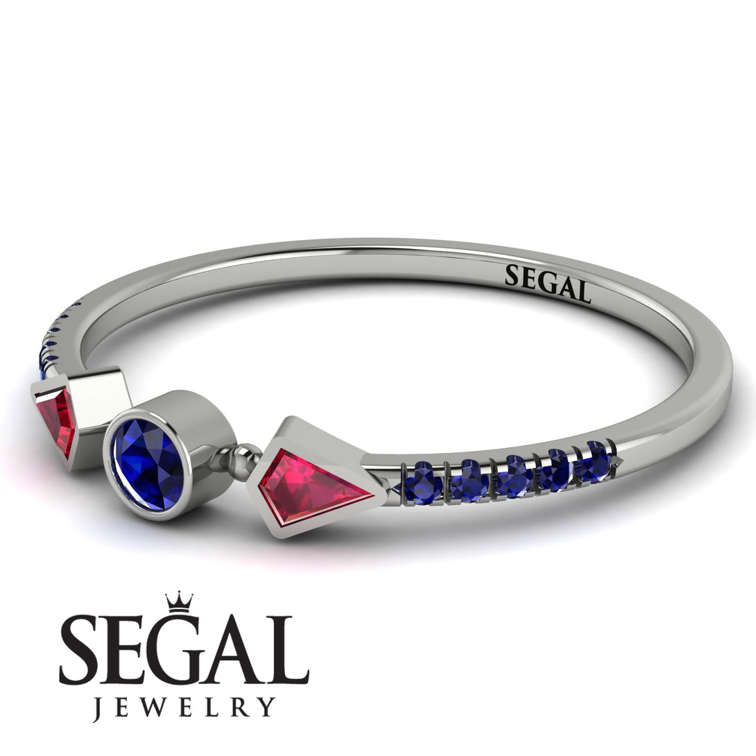 Minimalist Geometric Sapphire Ring - Kimberly No. 72