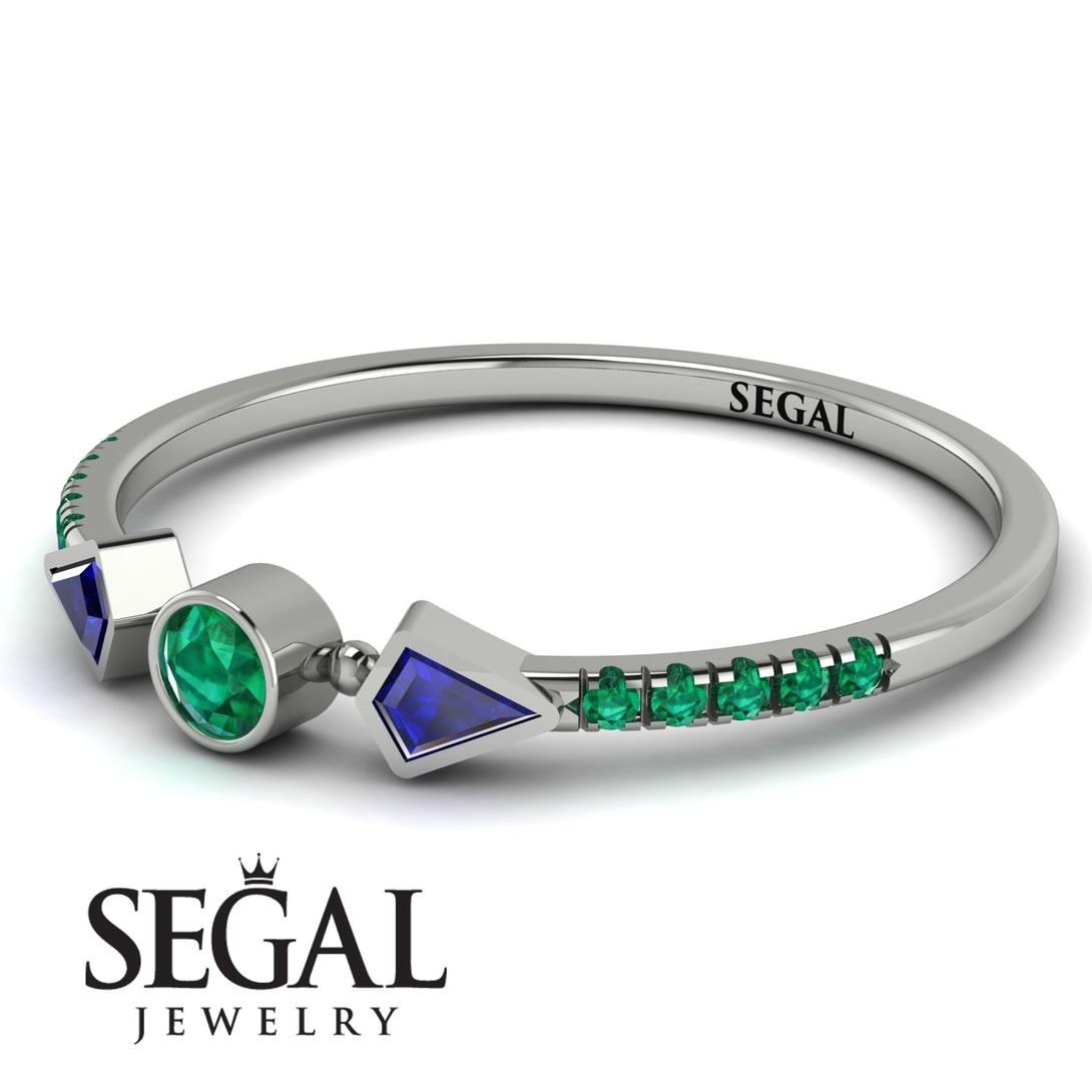 Minimalist Geometric Emerald Ring - Kimberly No. 30