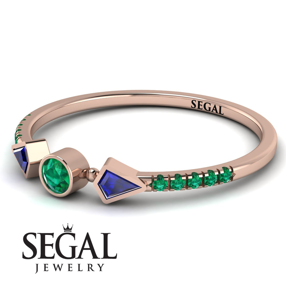 Minimalist Geometric Emerald Ring - Kimberly No. 29
