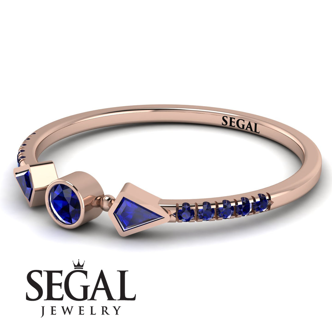 Minimalist Geometric Sapphire Ring - Kimberly No. 74