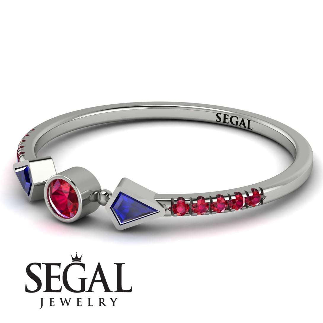 Minimalist Geometric Ruby Ring - Kimberly No. 60
