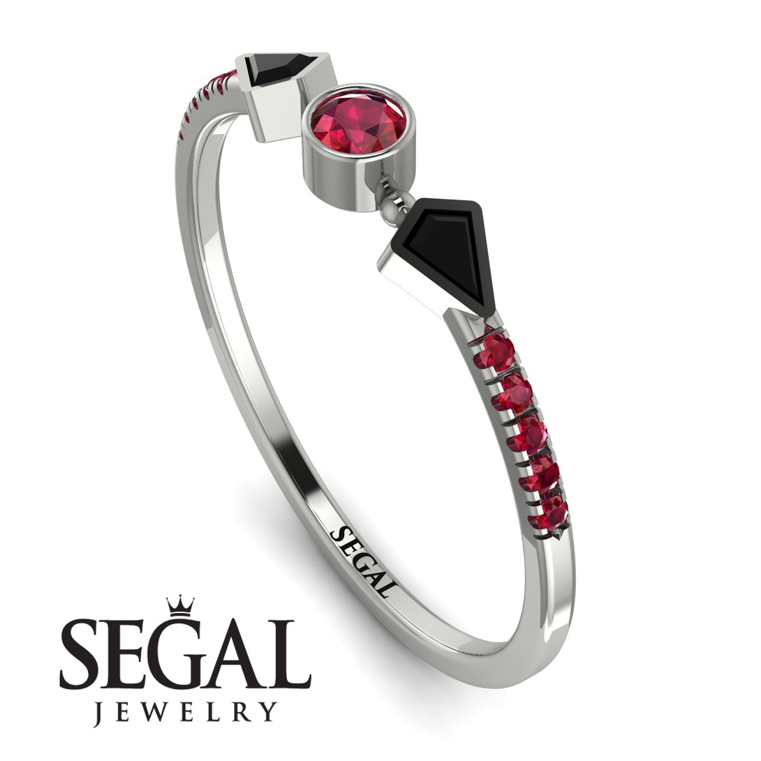 Minimalist Geometric Ruby Ring - Kimberly No. 54