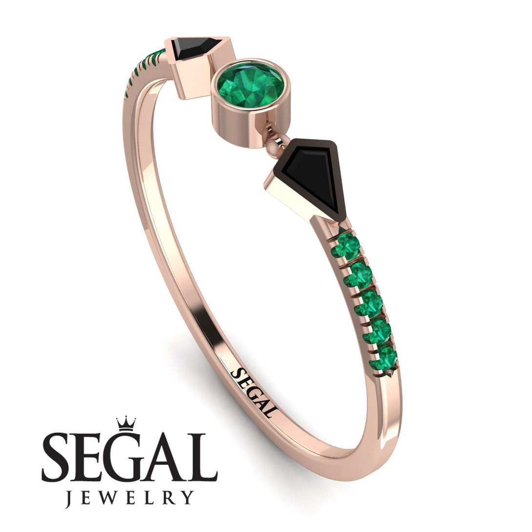 Minimalist Geometric Emerald Ring - Kimberly No. 23