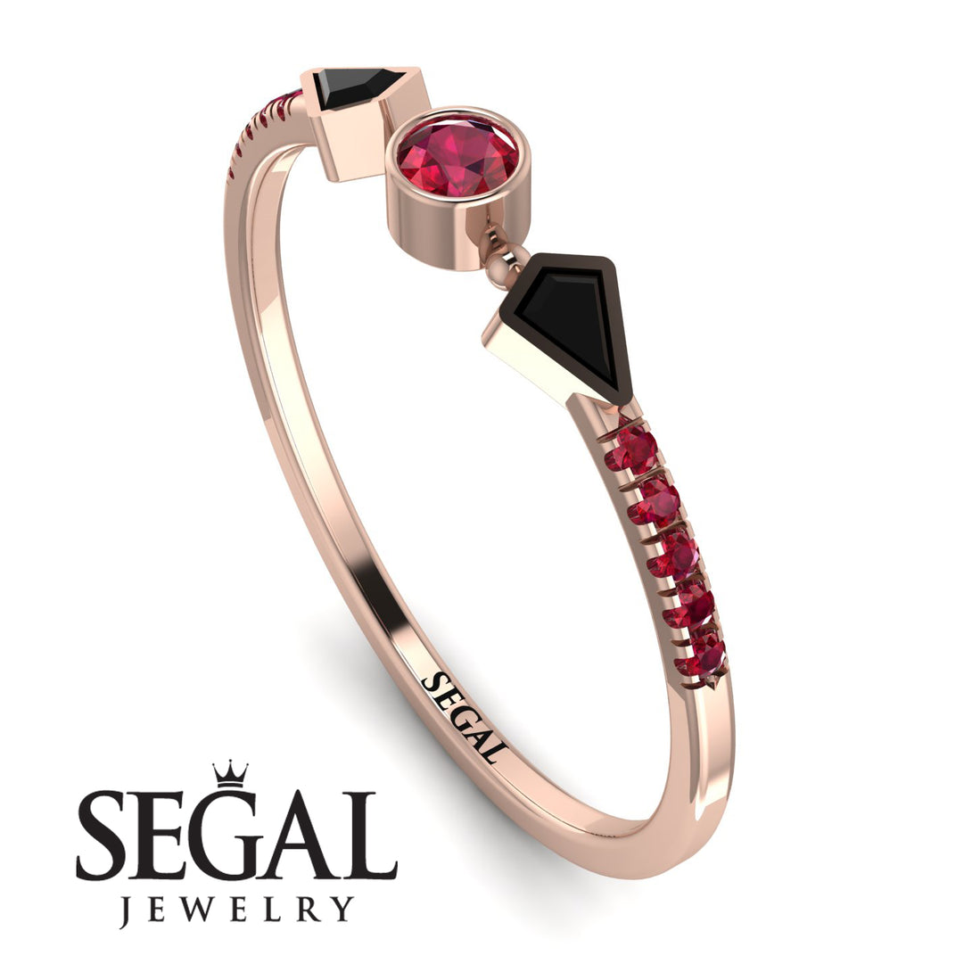 Minimalist Geometric Ruby Ring - Kimberly No. 53