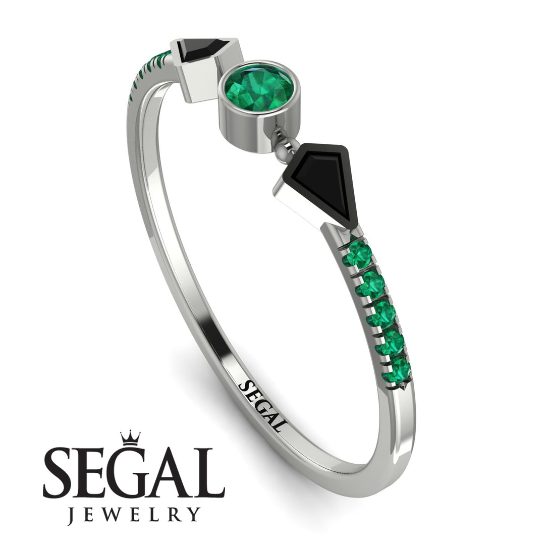 Minimalist Geometric Emerald Ring - Kimberly No. 24
