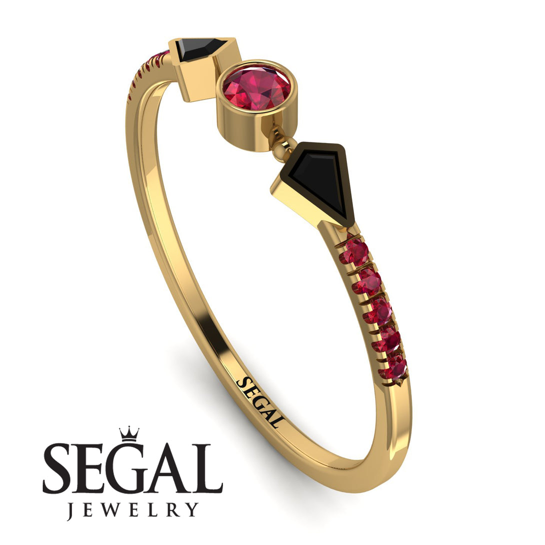 Minimalist Geometric Ruby Ring - Kimberly No. 52