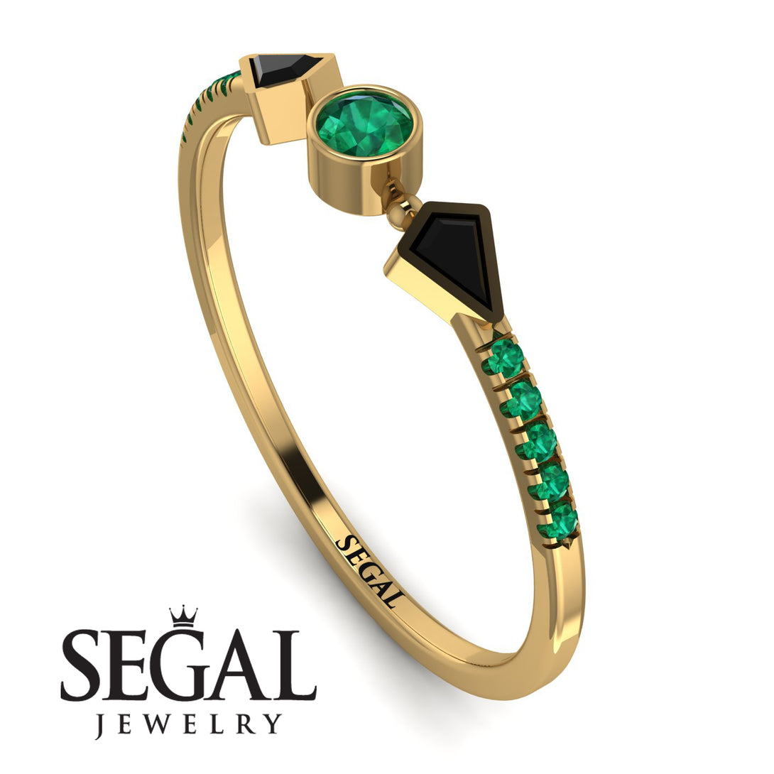 Minimalist Geometric Emerald Ring - Kimberly No. 22