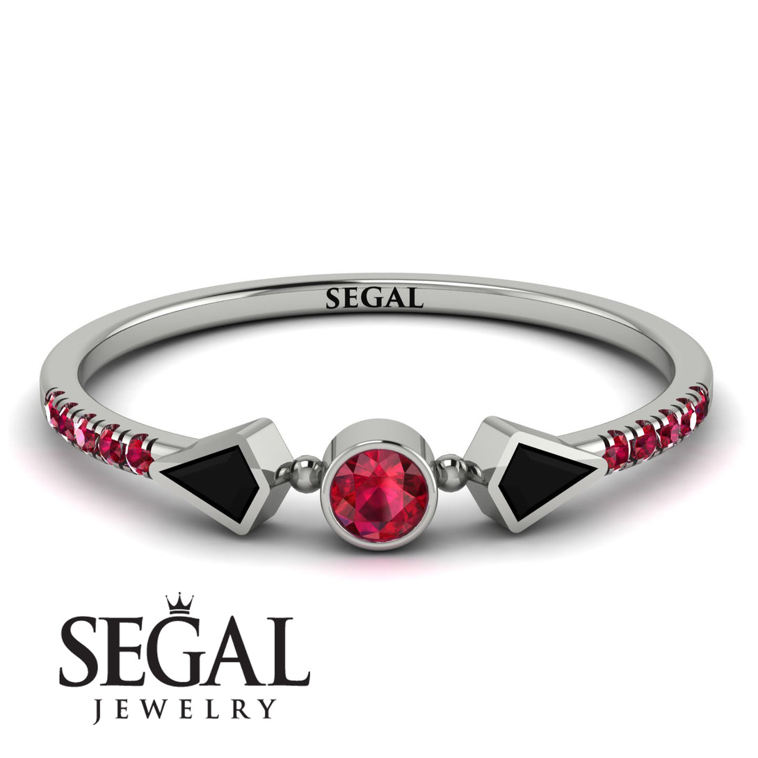 Minimalist Geometric Ruby Ring - Kimberly No. 54