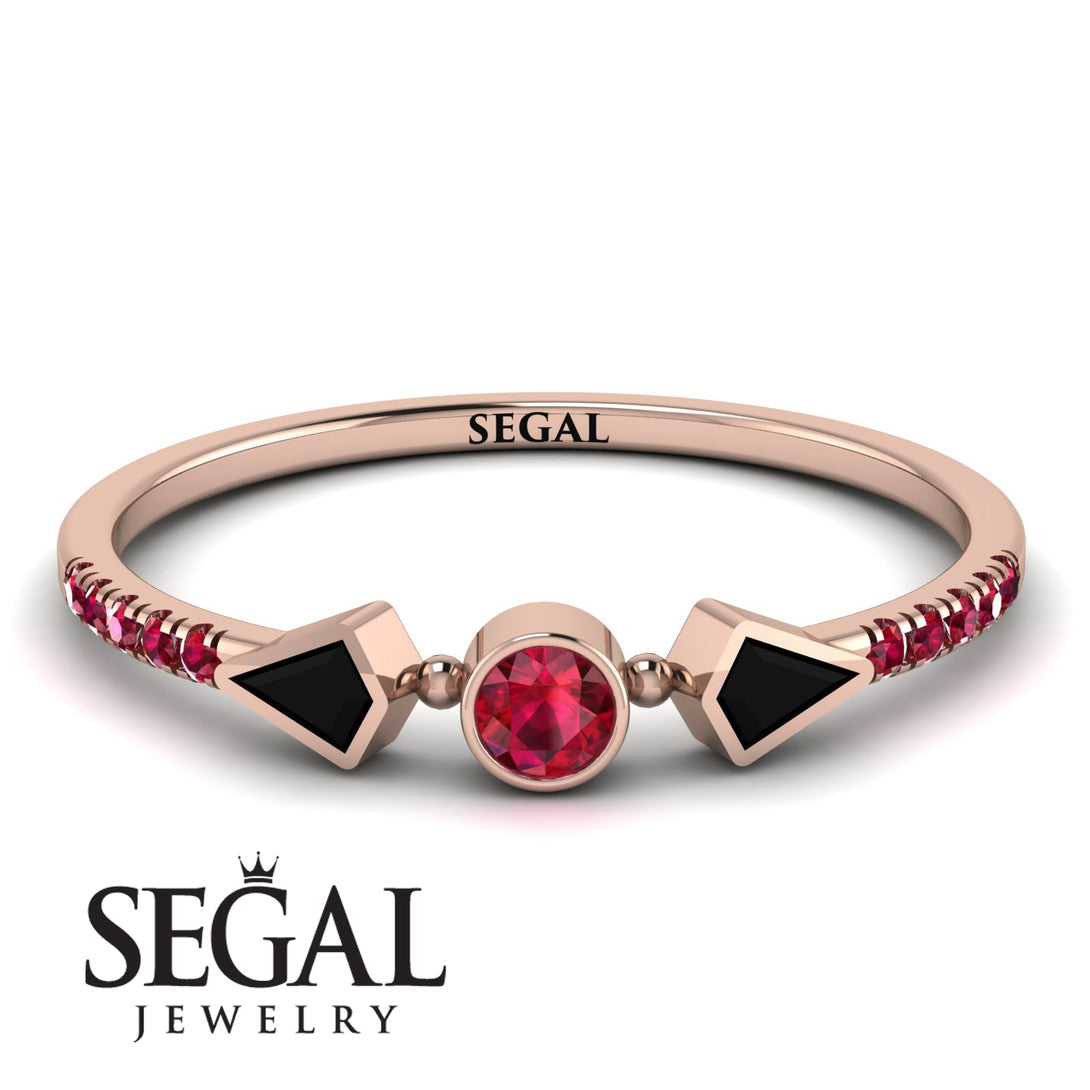Minimalist Geometric Ruby Ring - Kimberly No. 53
