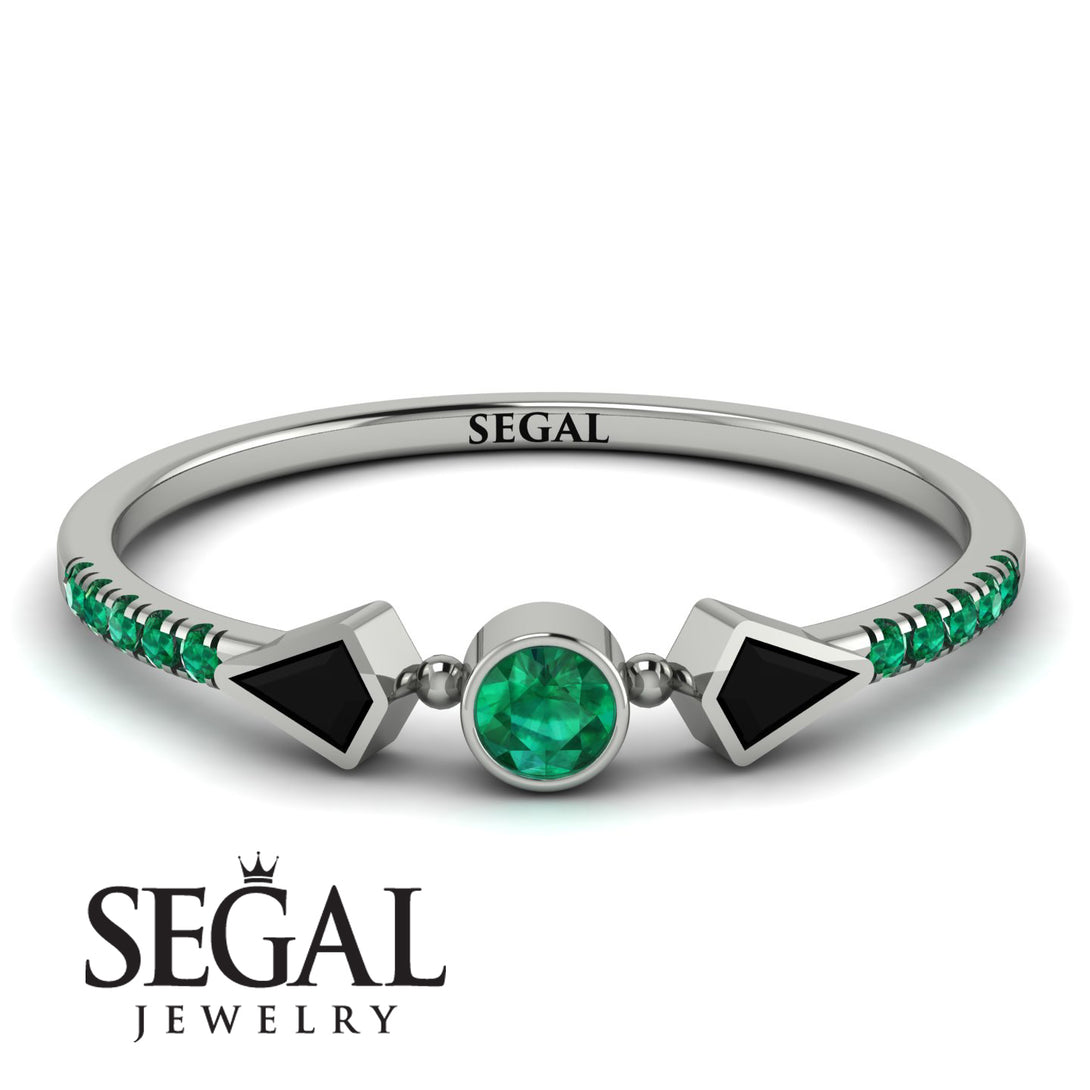 Minimalist Geometric Emerald Ring - Kimberly No. 24