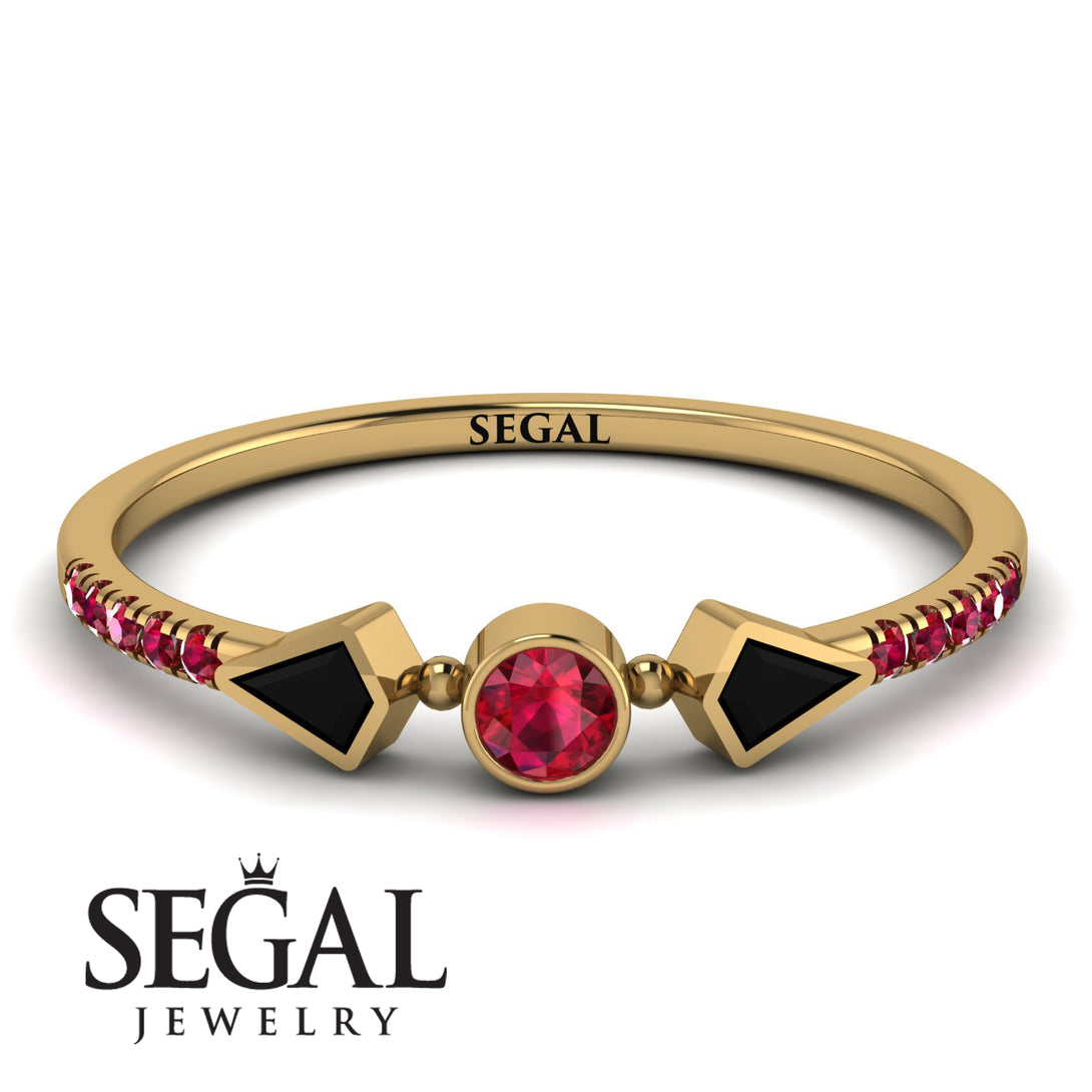 Minimalist Geometric Ruby Ring - Kimberly No. 52