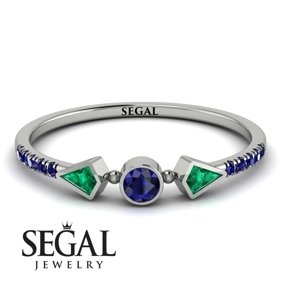 Minimalist Geometric Sapphire Ring - Kimberly No. 66